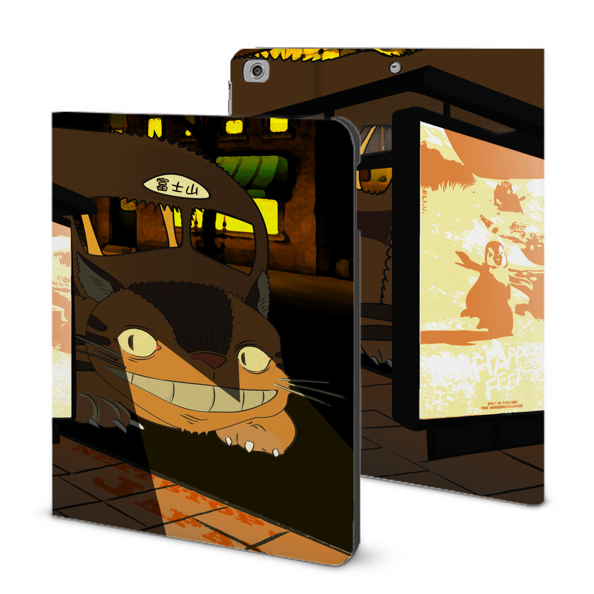 （画像用） となりのトトロ 草壁メイ 草壁サツキ My Neighbor Totoro Satsuki Kusakabe Mei Kusakabe IPad ケース ブック型 PUレザー TPU 耐衝撃 軽量 薄型 ペン収納なし 全面保護 IPad 各モデル対応